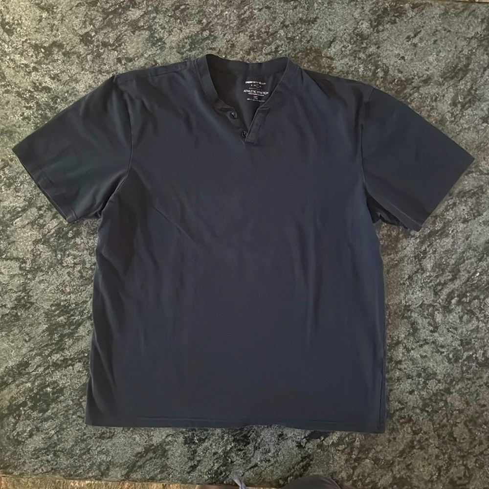 Paper Denim & Cloth Dark Black Mens  Short Sleeve Shirt